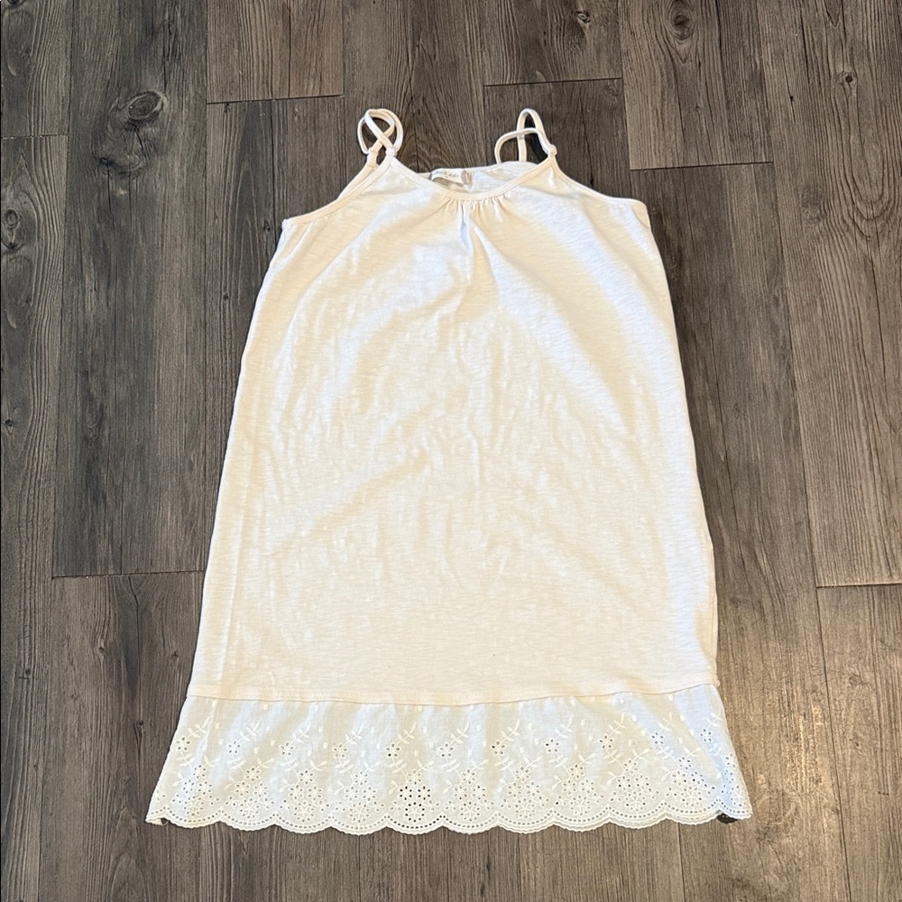 Altar'd State Cream Sleeveless slip extender with Eyelet Hem